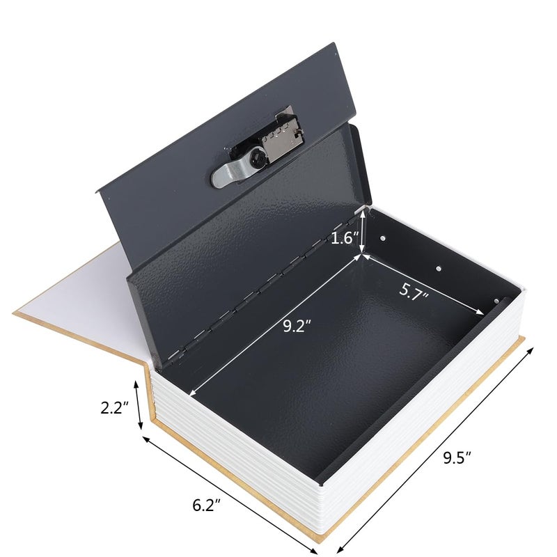 Decaller صندوق أمان مخفي مع قفل تركيبي، صندوق قفل معدني سري مخفي، 9 1/2" × 6 1/5" × 2 1/5"، مصر - Image 4